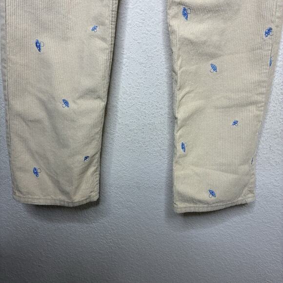 Pacsun Micro Embroidered Mushroom Cream Corduroy 90's Boyfriend Pants 24 - Picture 5 of 10